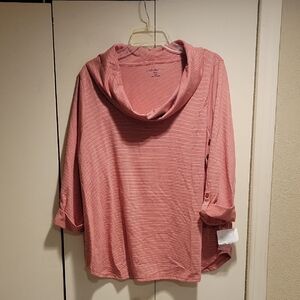 Croft & Barrow Rose Cowl Neck Top